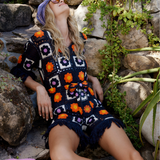 Crochet Jumpsuit Navy