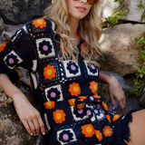 Crochet Jumpsuit Navy