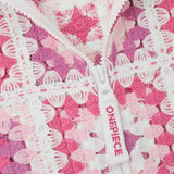 Crochet Short Jumpsuit Pink