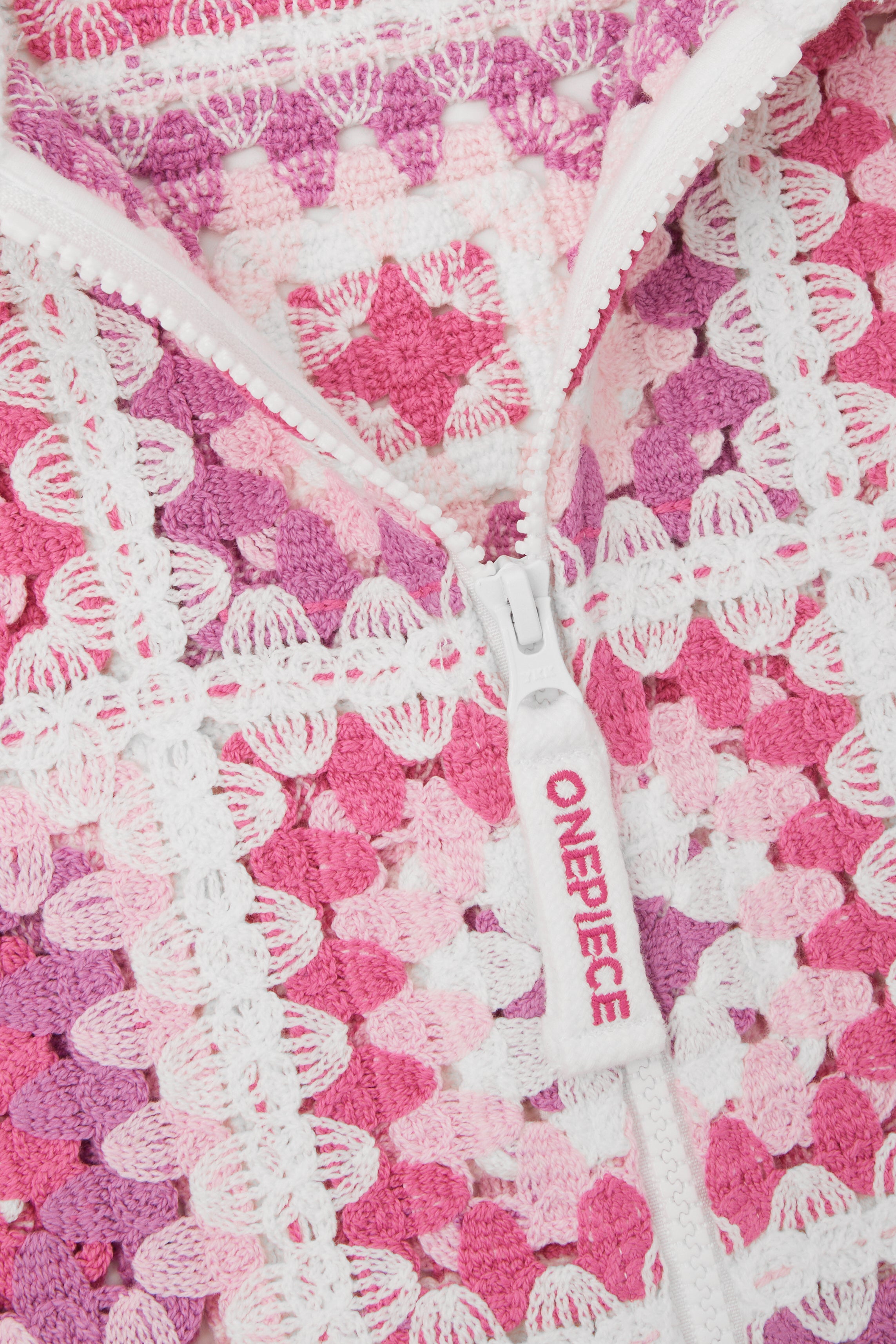 Crochet Short Jumpsuit Pink