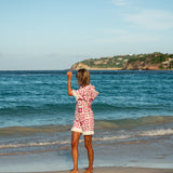 Crochet Short Jumpsuit Pink