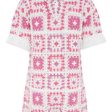 Crochet Short Jumpsuit Pink