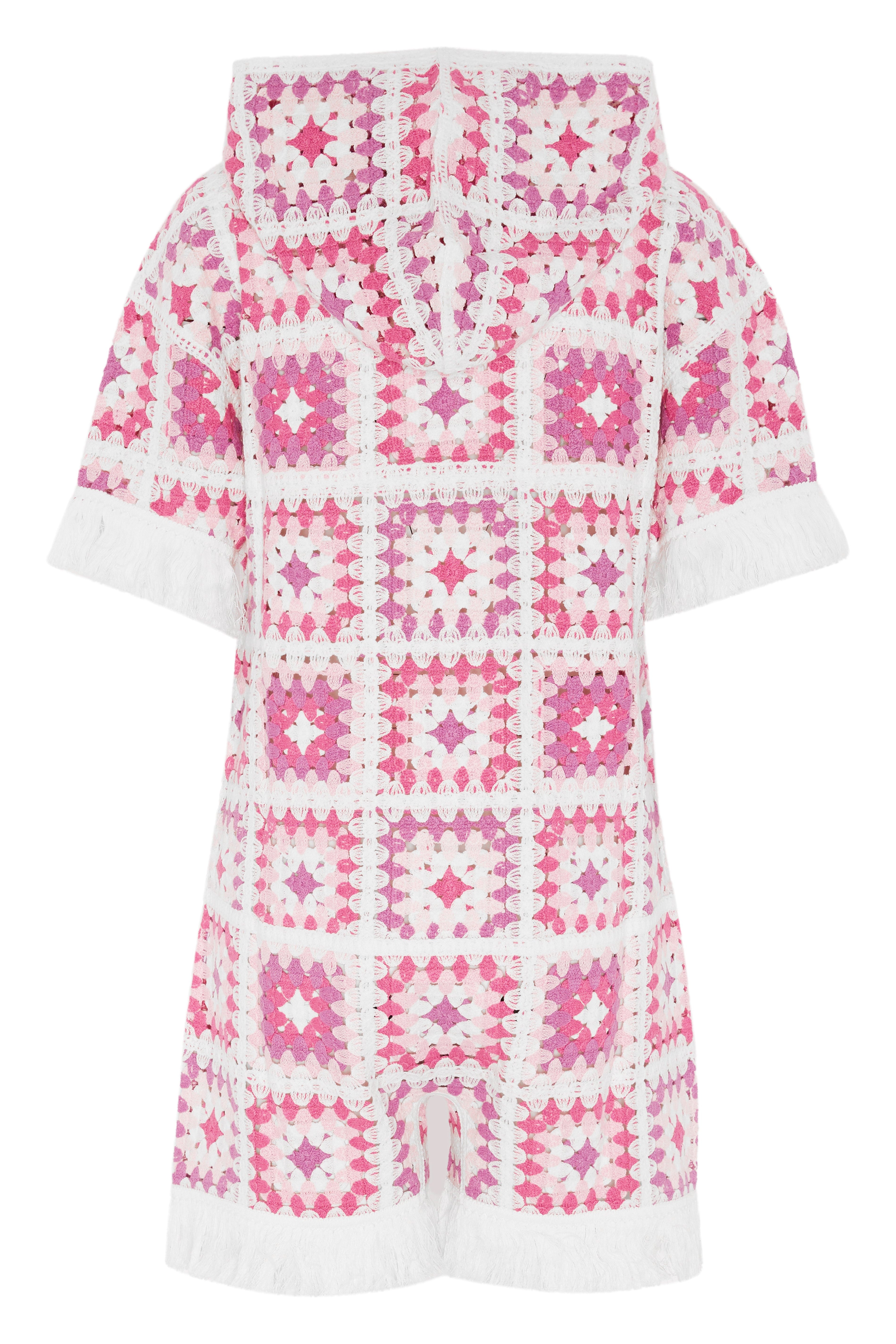 Crochet Short Jumpsuit Pink