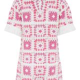 Crochet Short Jumpsuit Pink