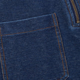 Denim Fit and Flare Jumpsuit Blue