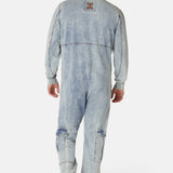 Soft Stretch Denim Jumpsuit Blue