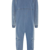 Soft Stretch Denim Jumpsuit Blue