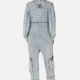 Soft Stretch Denim Jumpsuit Blue