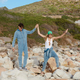 Soft Stretch Denim Jumpsuit Blue