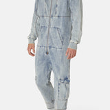 Soft Stretch Denim Jumpsuit Blue