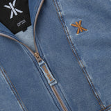 Soft Stretch Denim Jumpsuit Blue