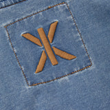 Soft Stretch Denim Jumpsuit Blue