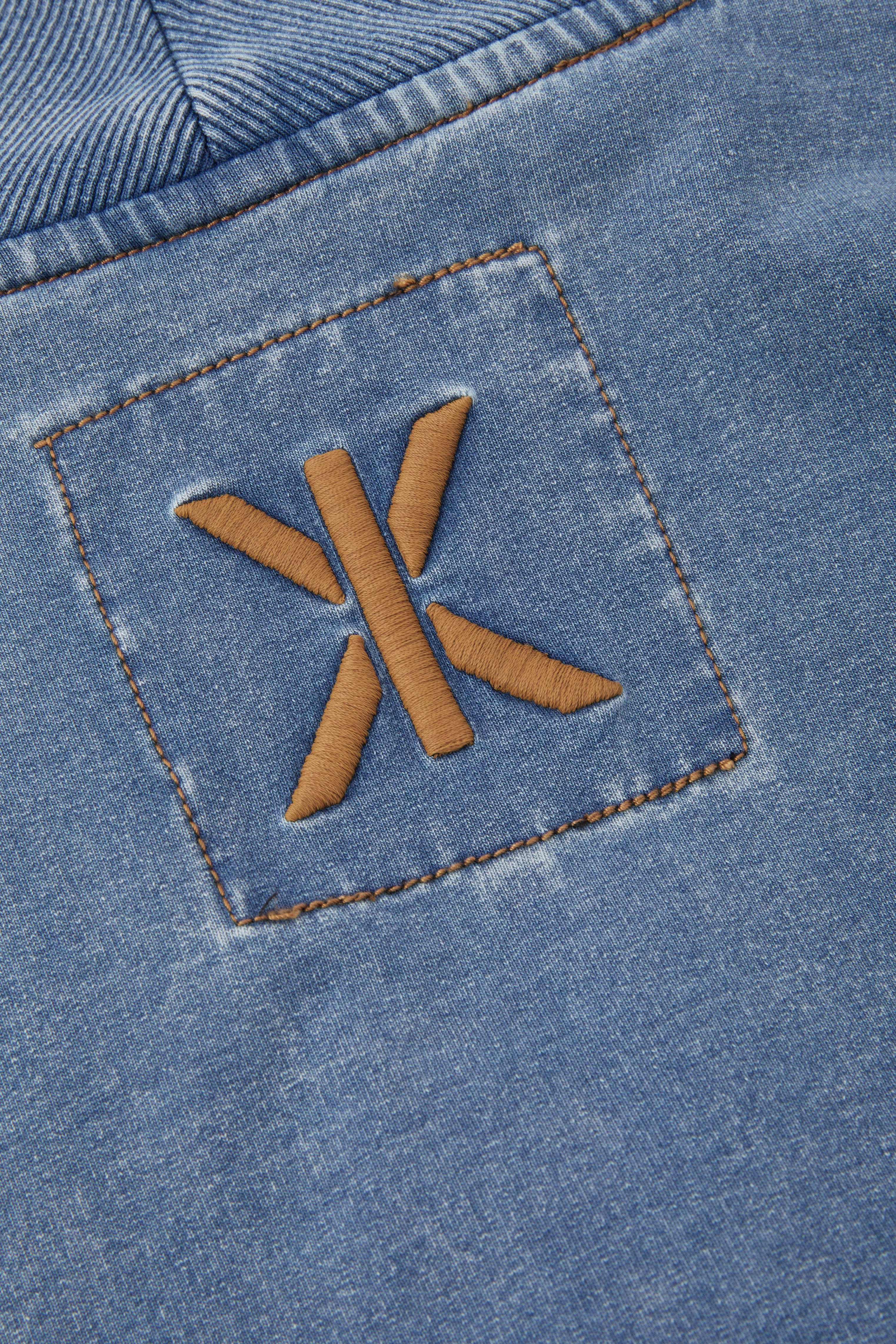 Soft Stretch Denim Jumpsuit Blue