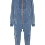 Soft Stretch Denim Jumpsuit Blue