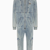 Soft Stretch Denim Jumpsuit Blue