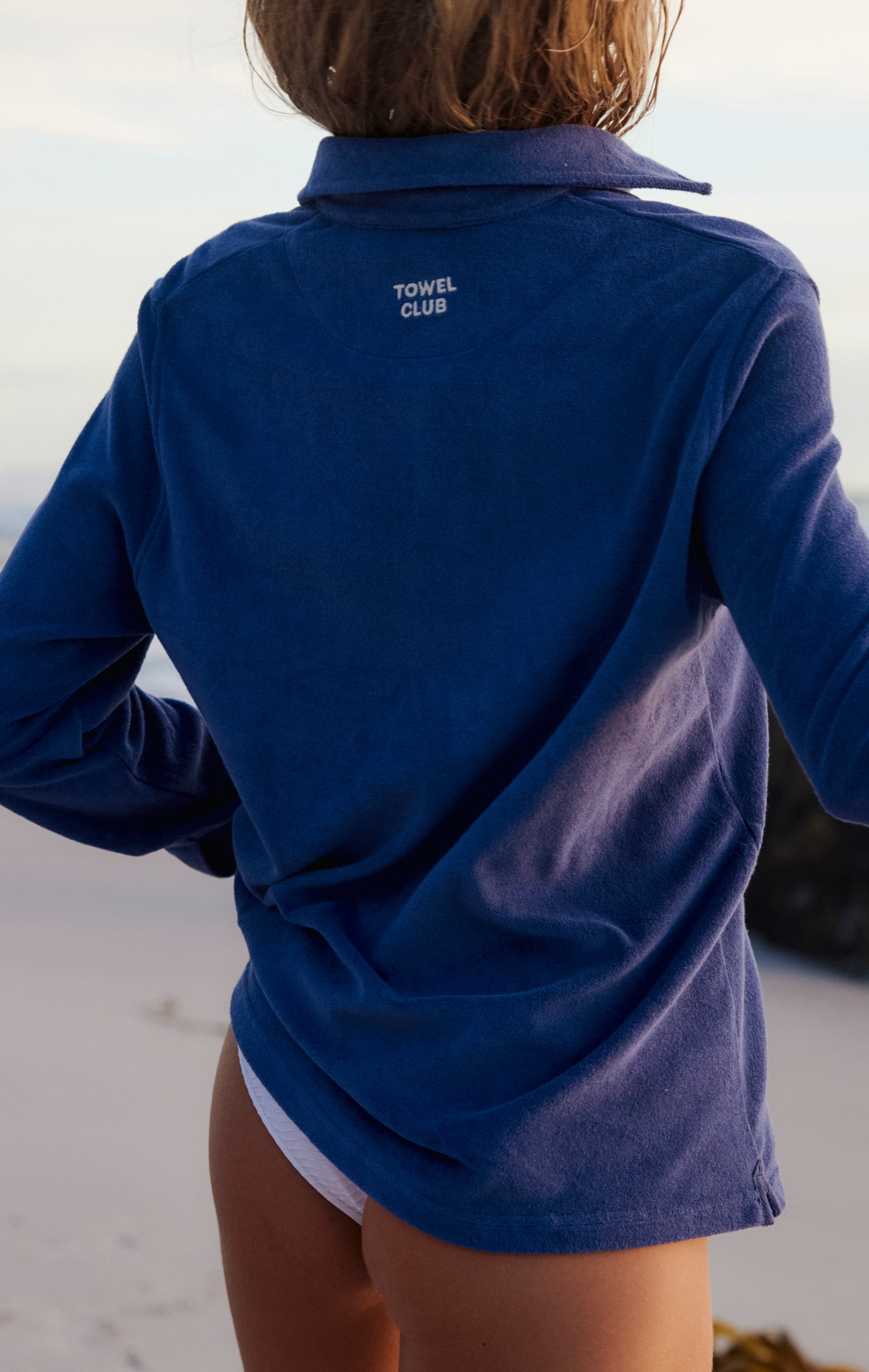 Towel Club Longsleeve Polo Shirt Dusty Navy