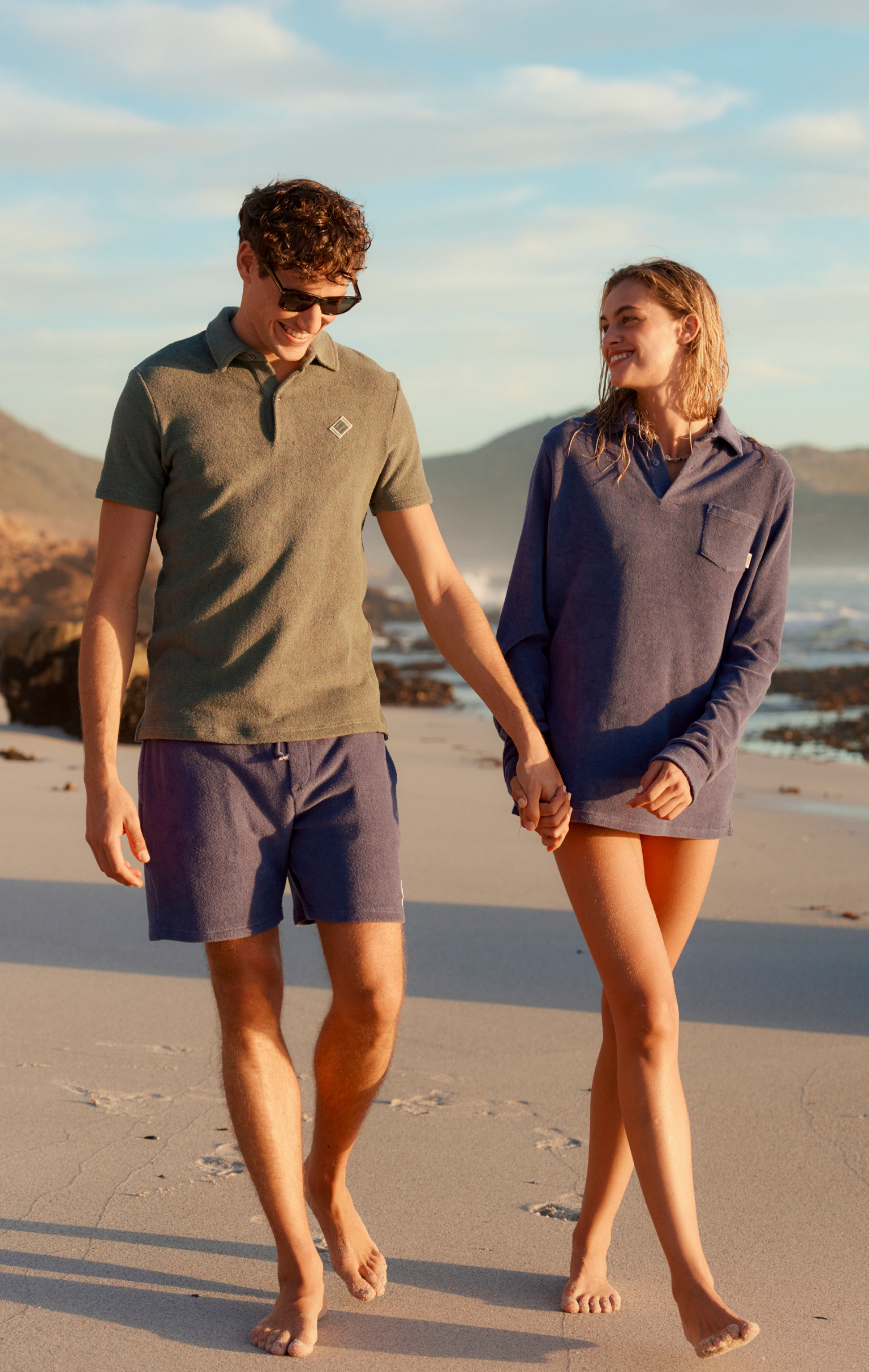 Towel Club Longsleeve Polo Shirt Dusty Navy