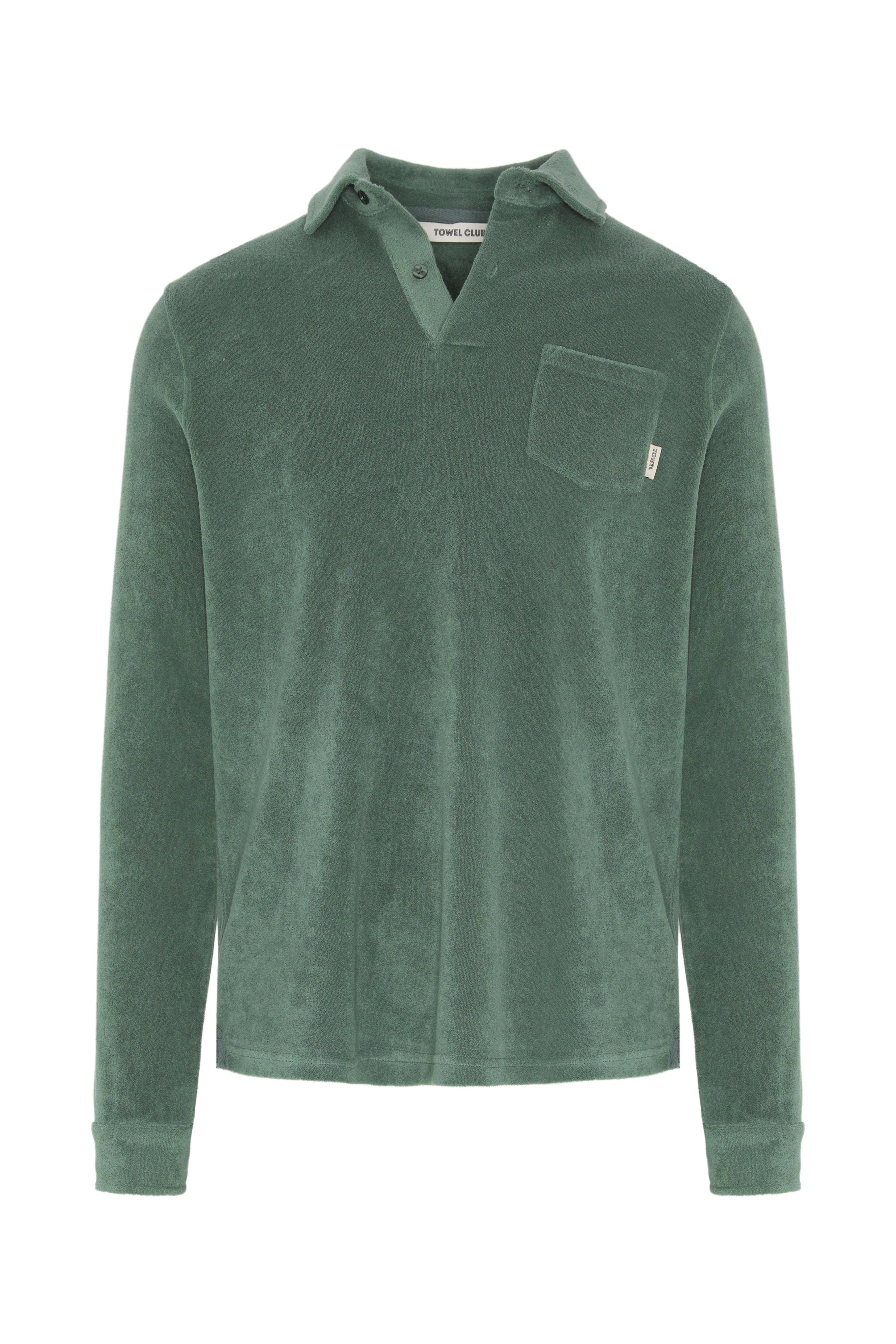 Towel Club Longsleeve Polo Shirt Dusty Green