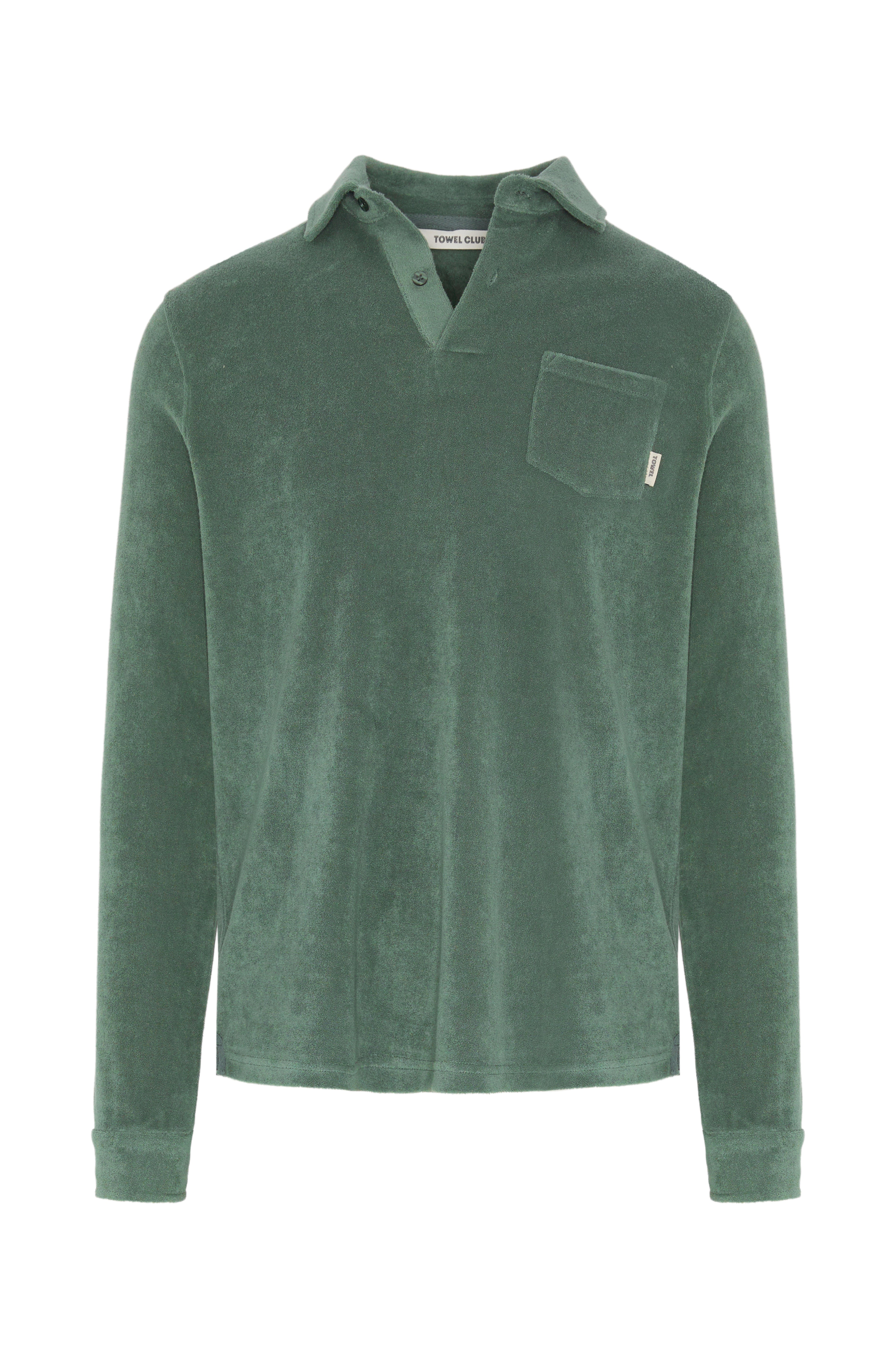 Towel Club Longsleeve Polo Shirt Dusty Green