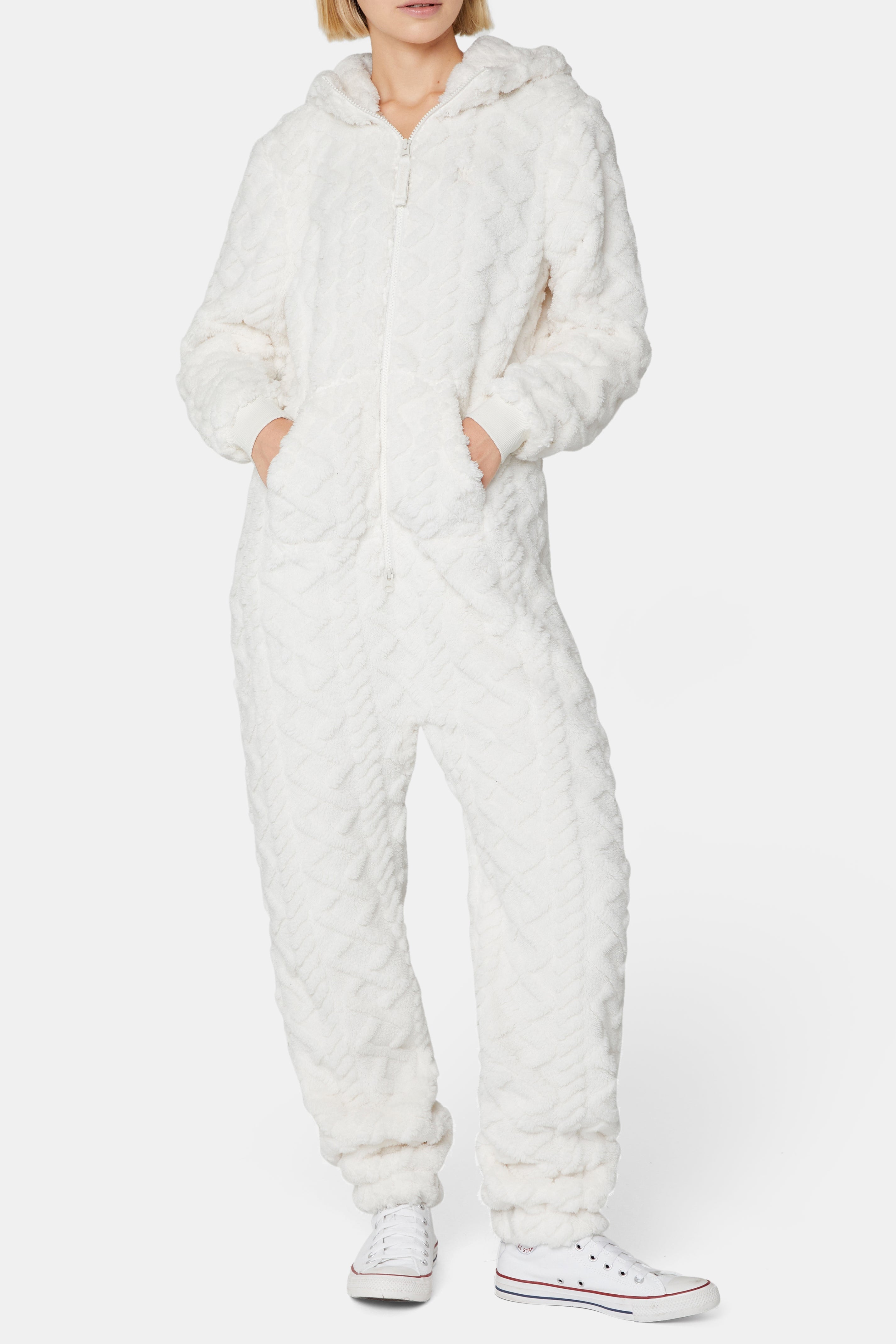 Puppy Cable Jumpsuit Off White