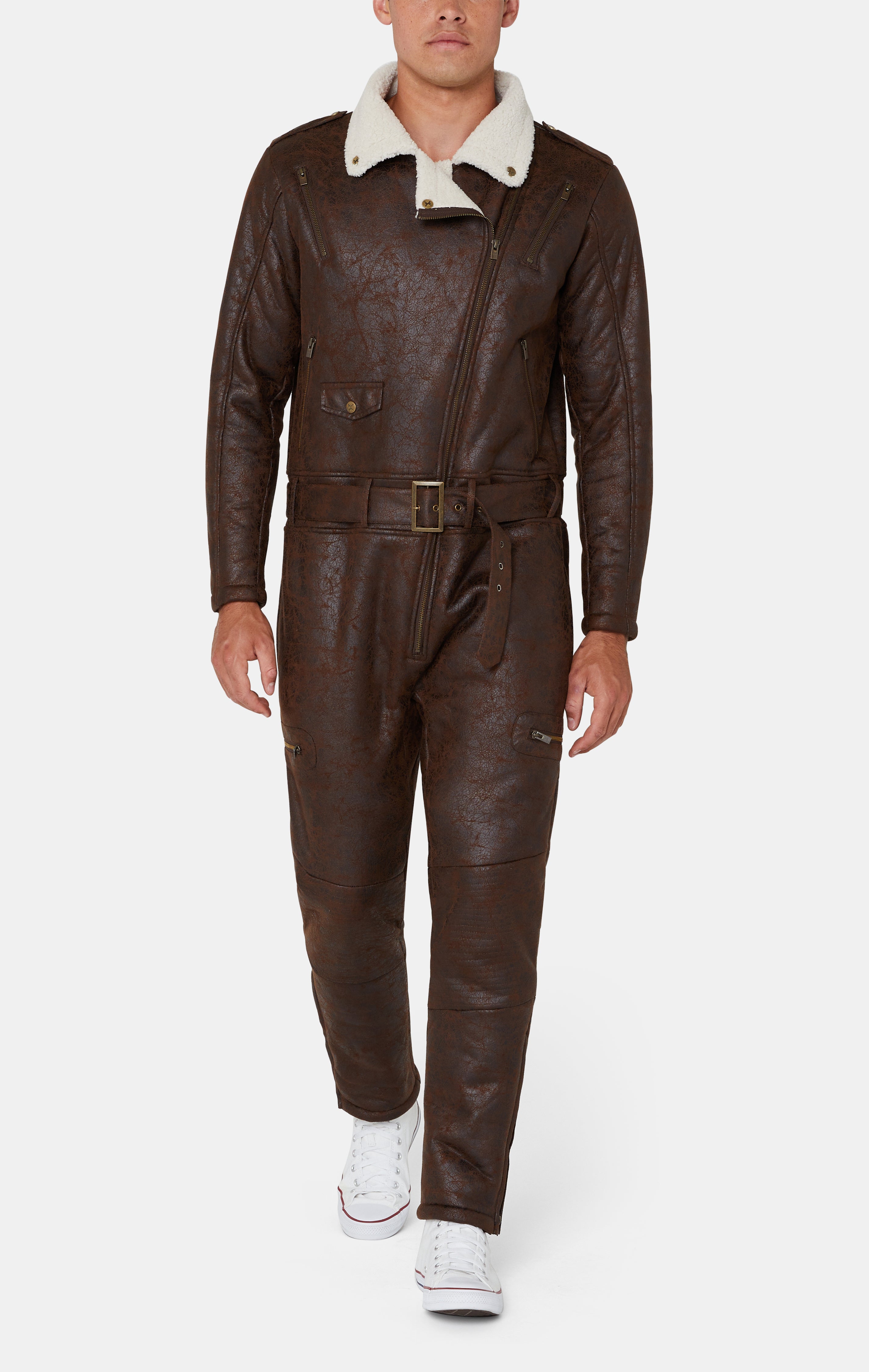 Biker Jumpsuit Brown