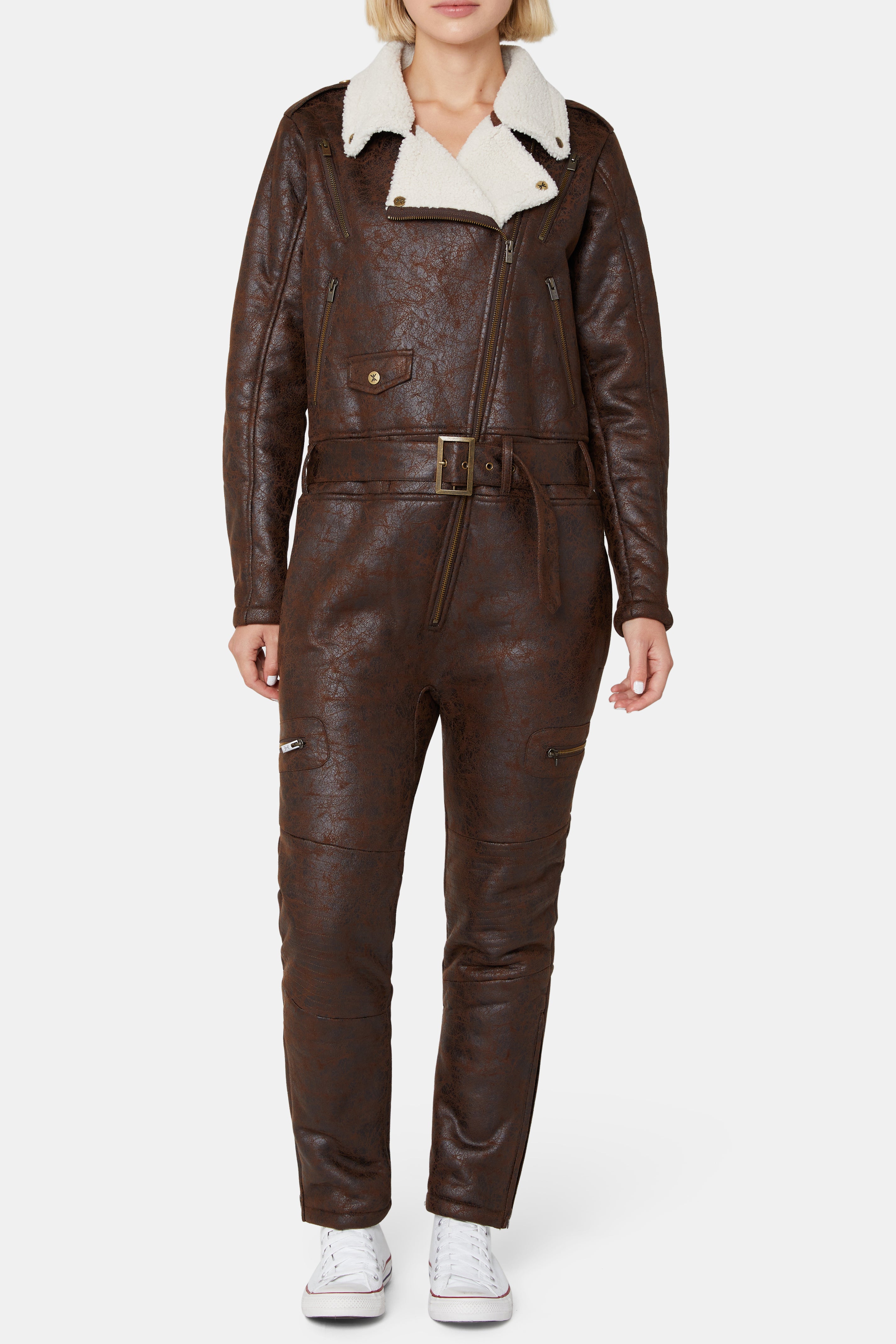 Biker Jumpsuit Brown