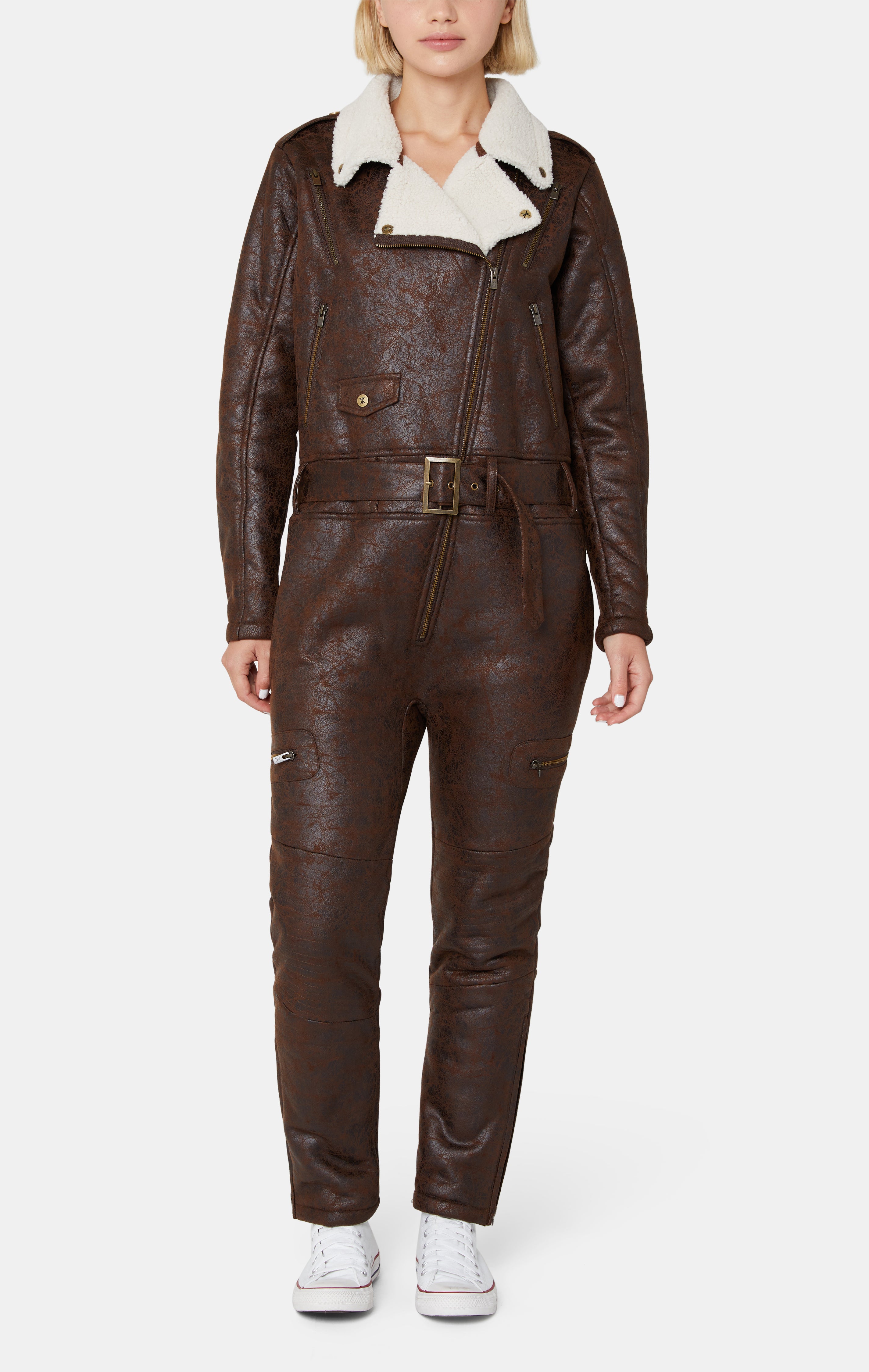 Biker Jumpsuit Brown