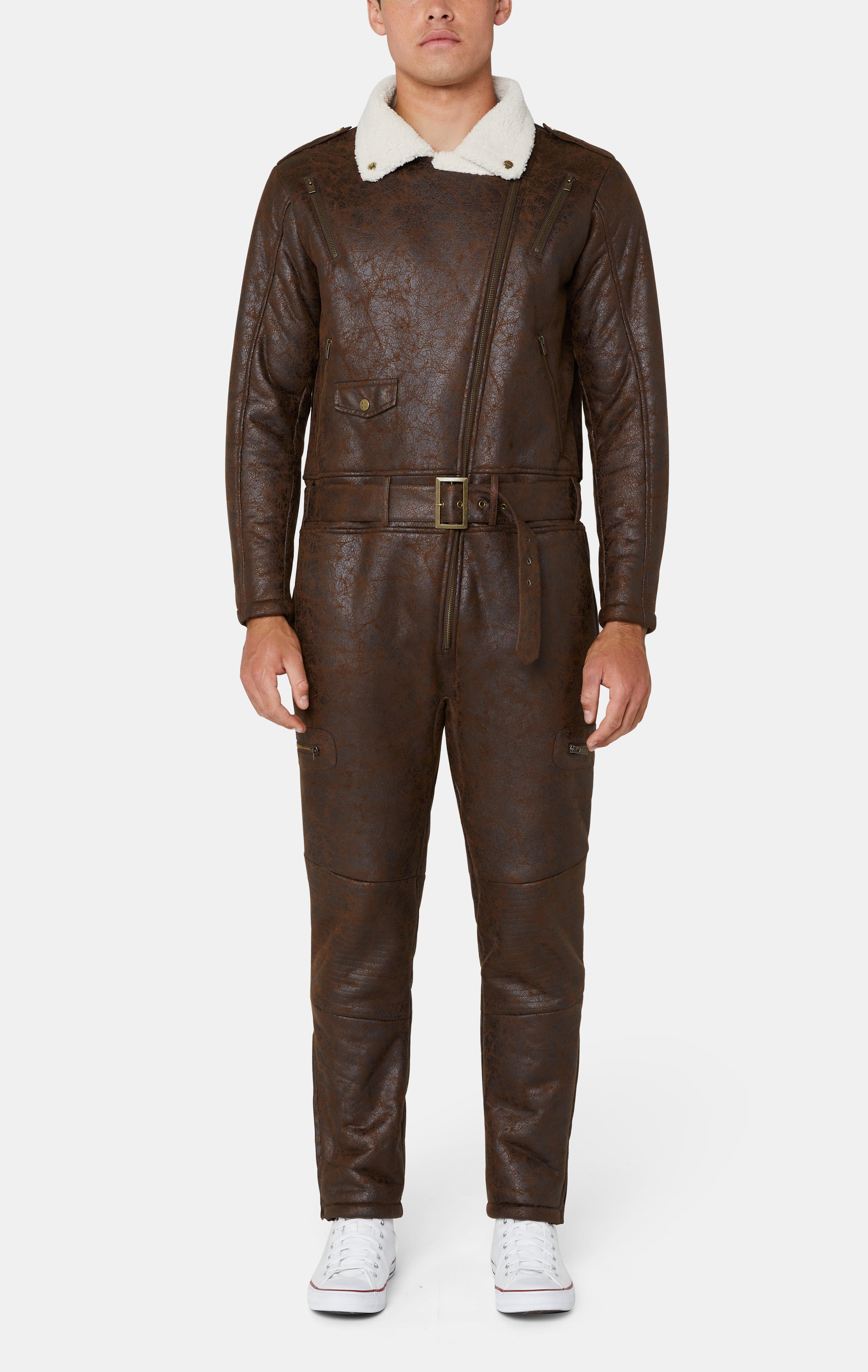 Biker Jumpsuit Brown