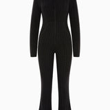 Cable Fitted Jumpsuit Black