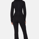 Cable Fitted Jumpsuit Black
