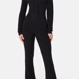 Cable Fitted Jumpsuit Black