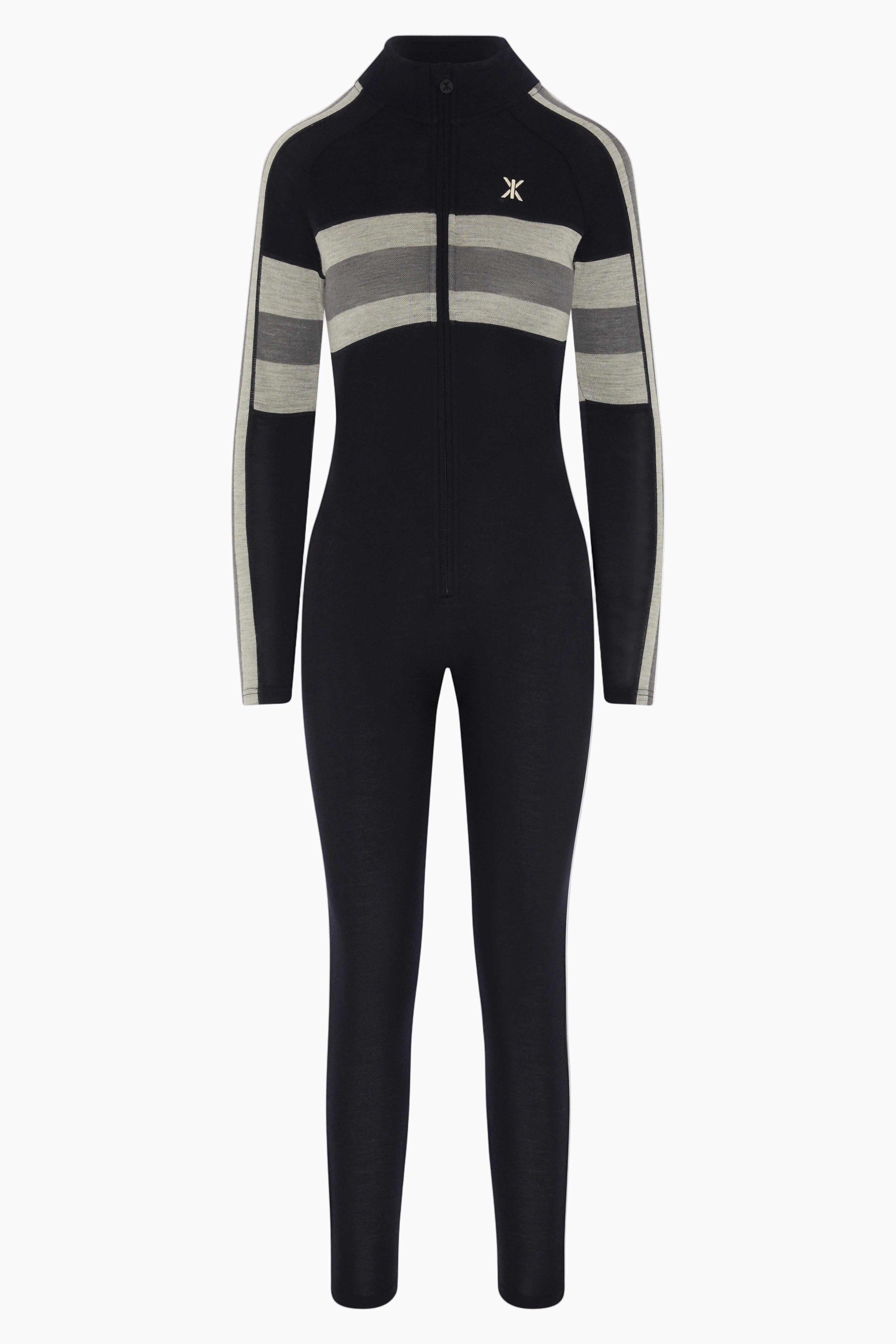 Baselayer Fitted Jumpsuit Black/White