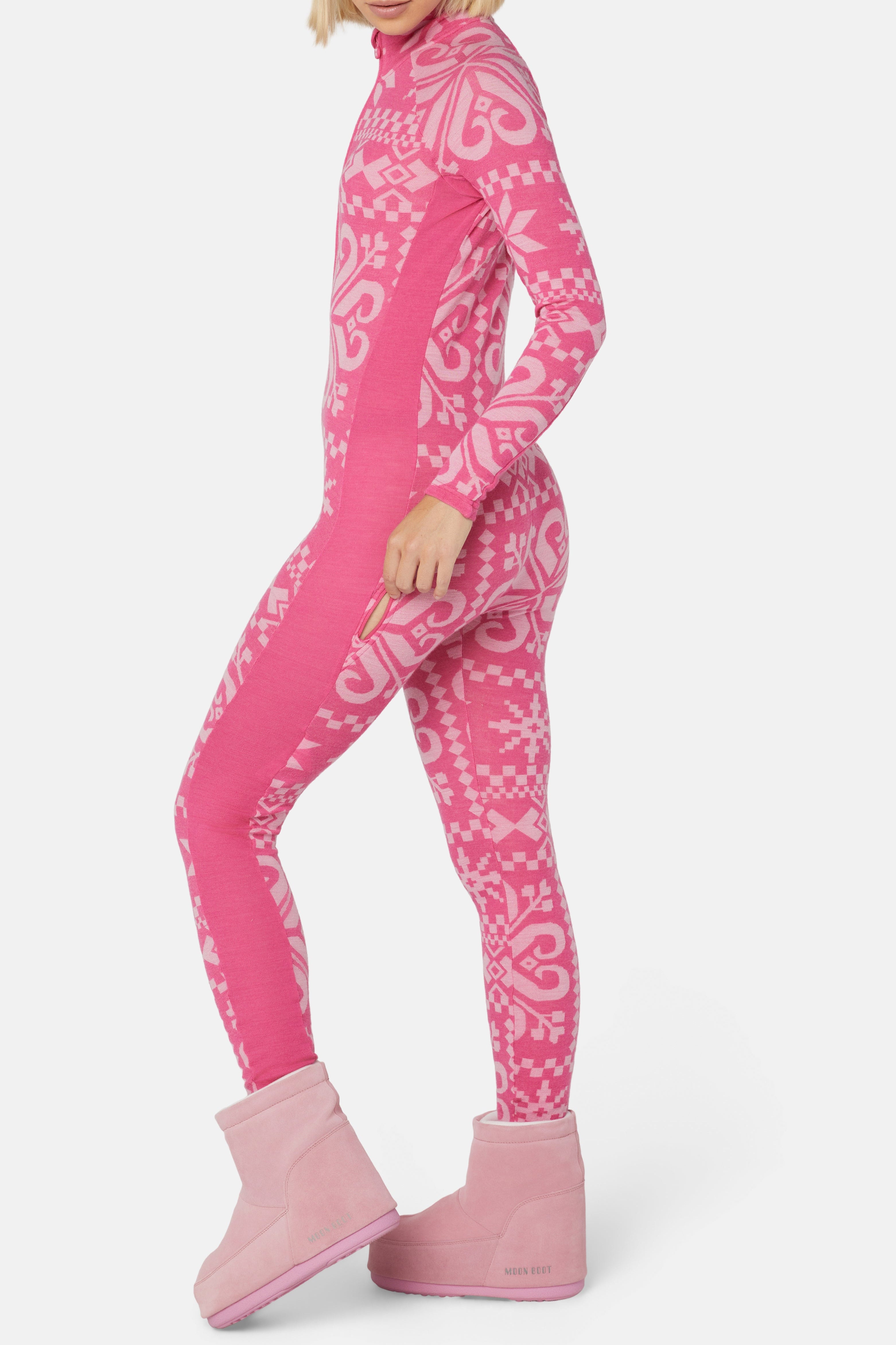 Baselayer Fitted Jumpsuit Pink
