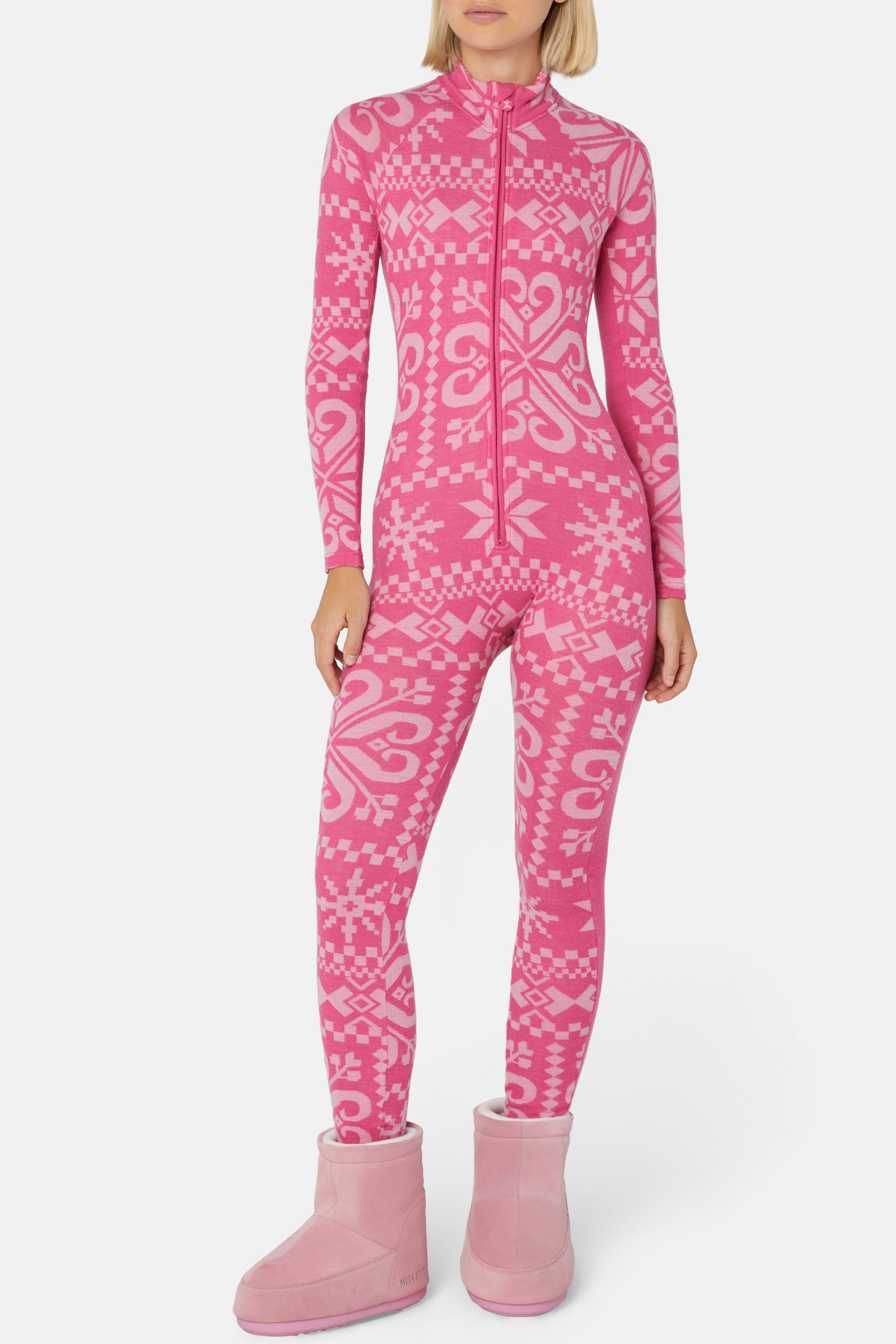 Baselayer Fitted Jumpsuit Pink