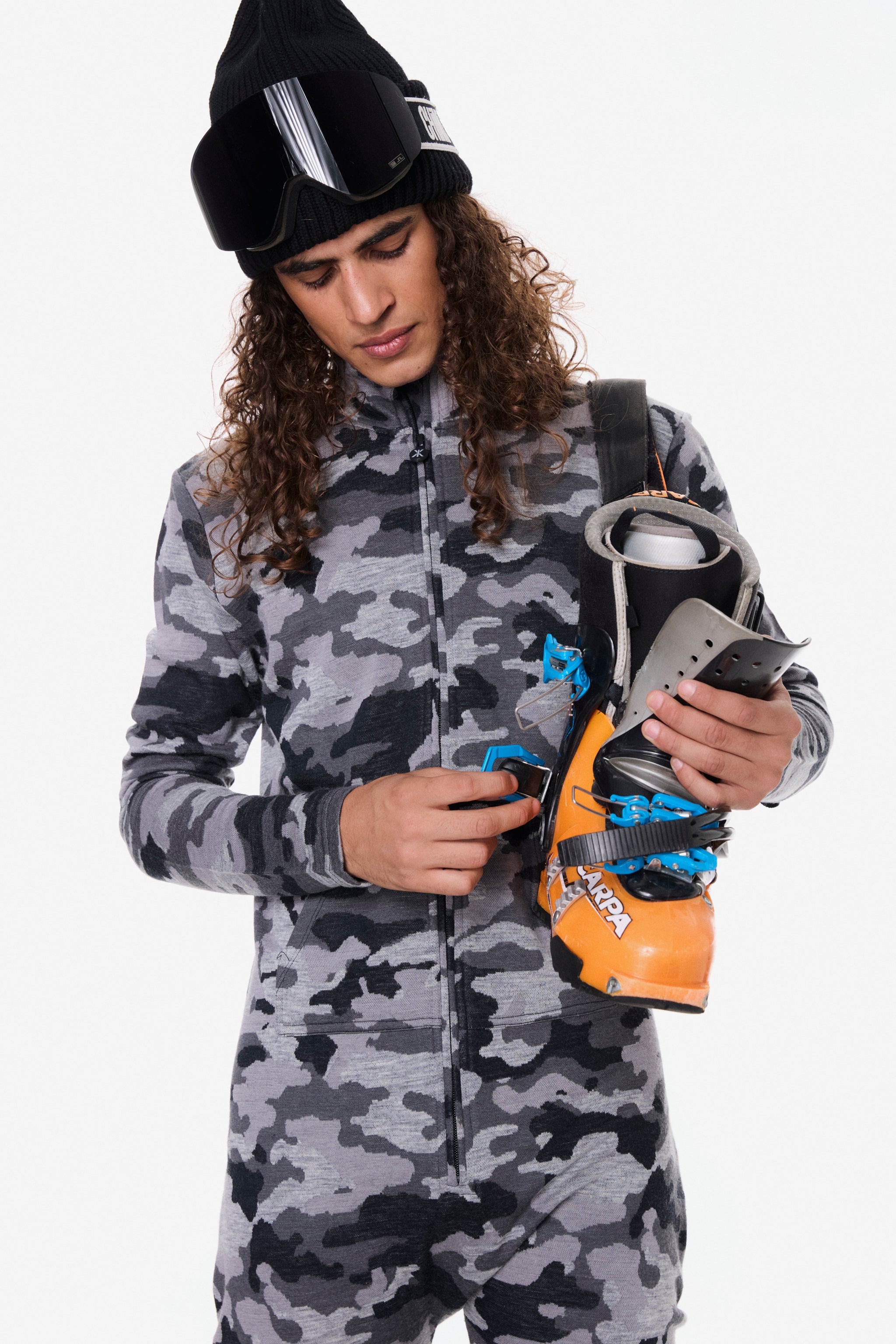 Baselayer Unisex Camo Jumpsuit Grey