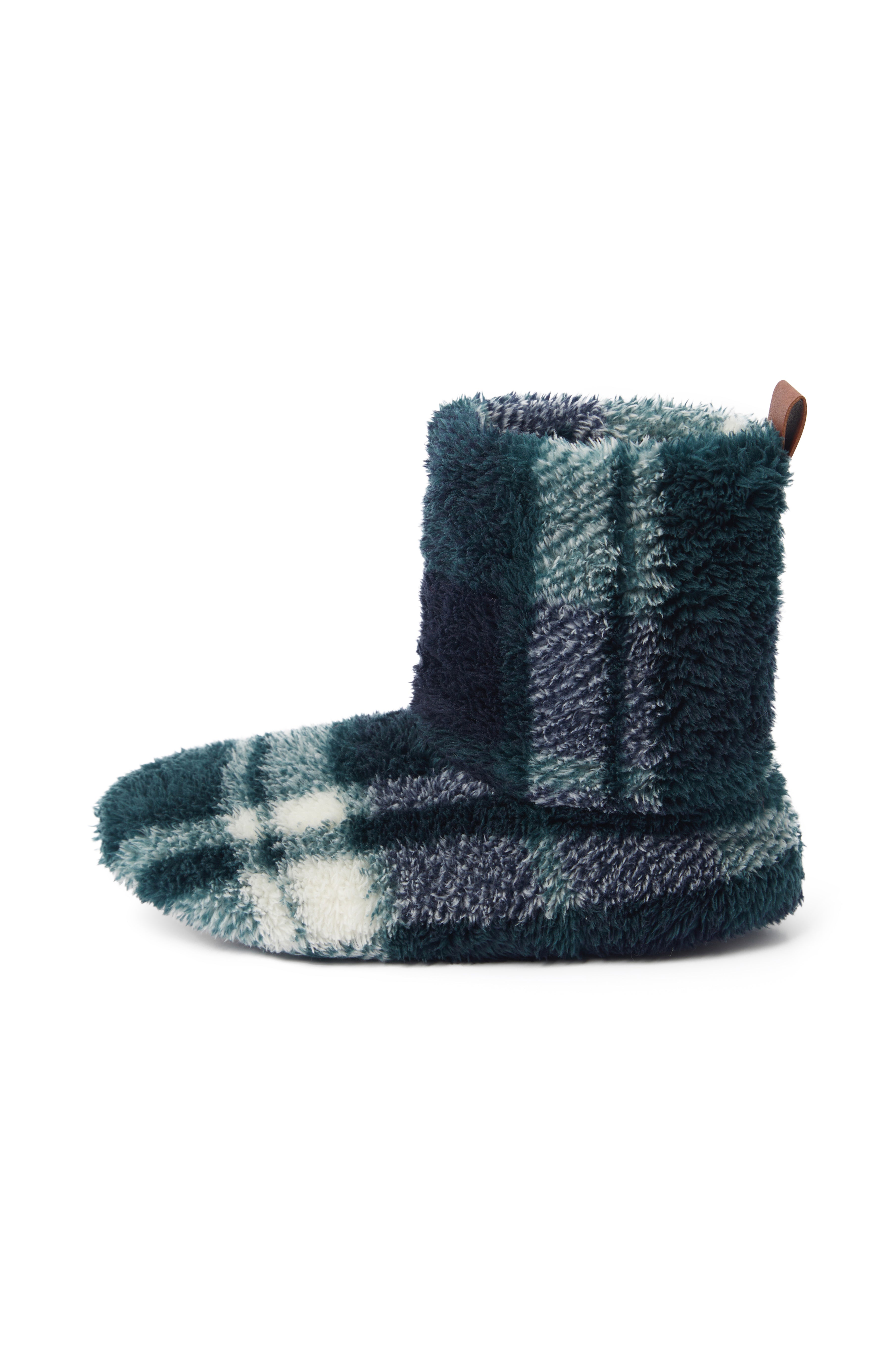 Puppy Slippers Green Check