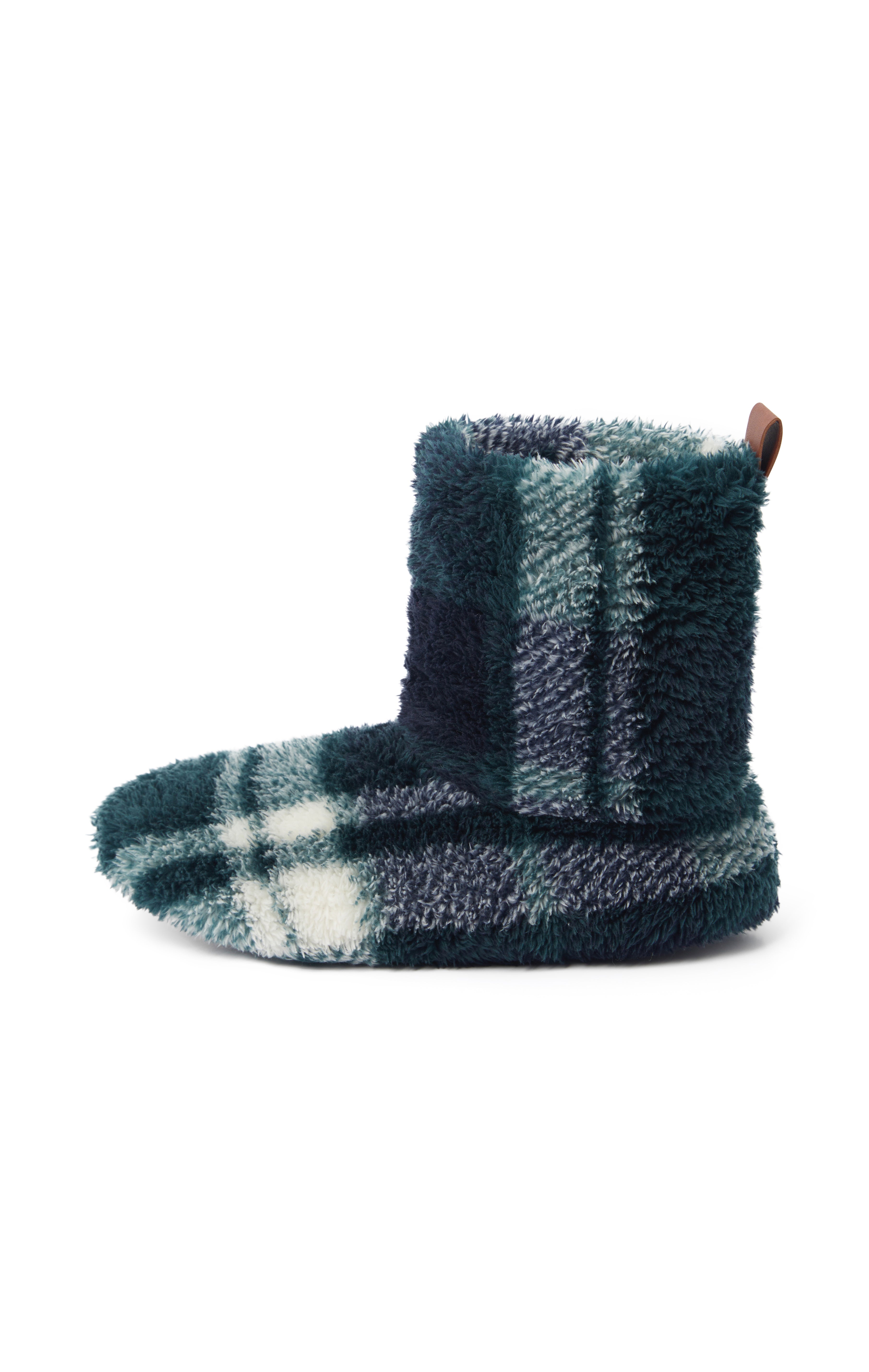 Puppy Slippers Green Check