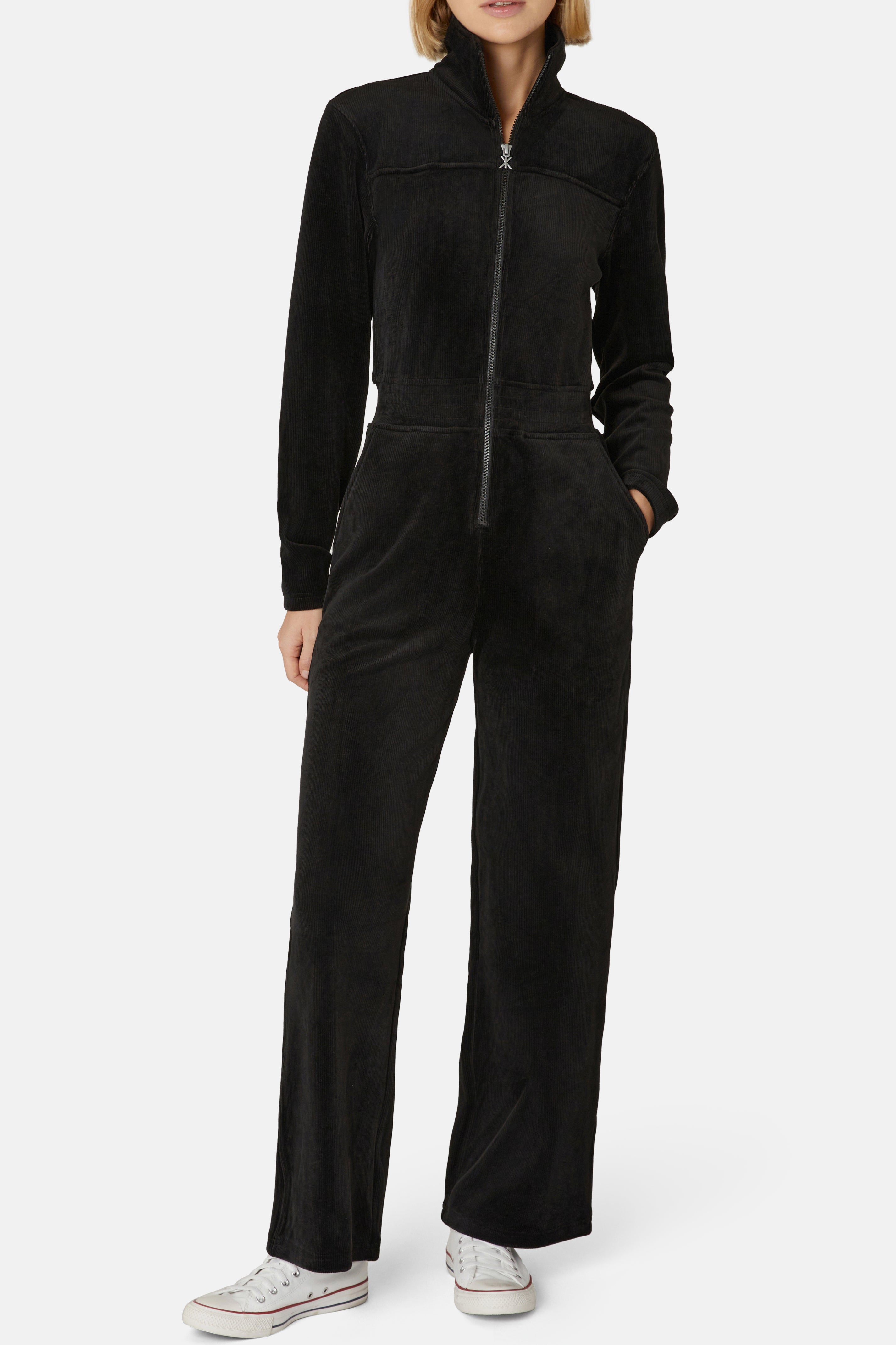 Cord Loose Jumpsuit Black