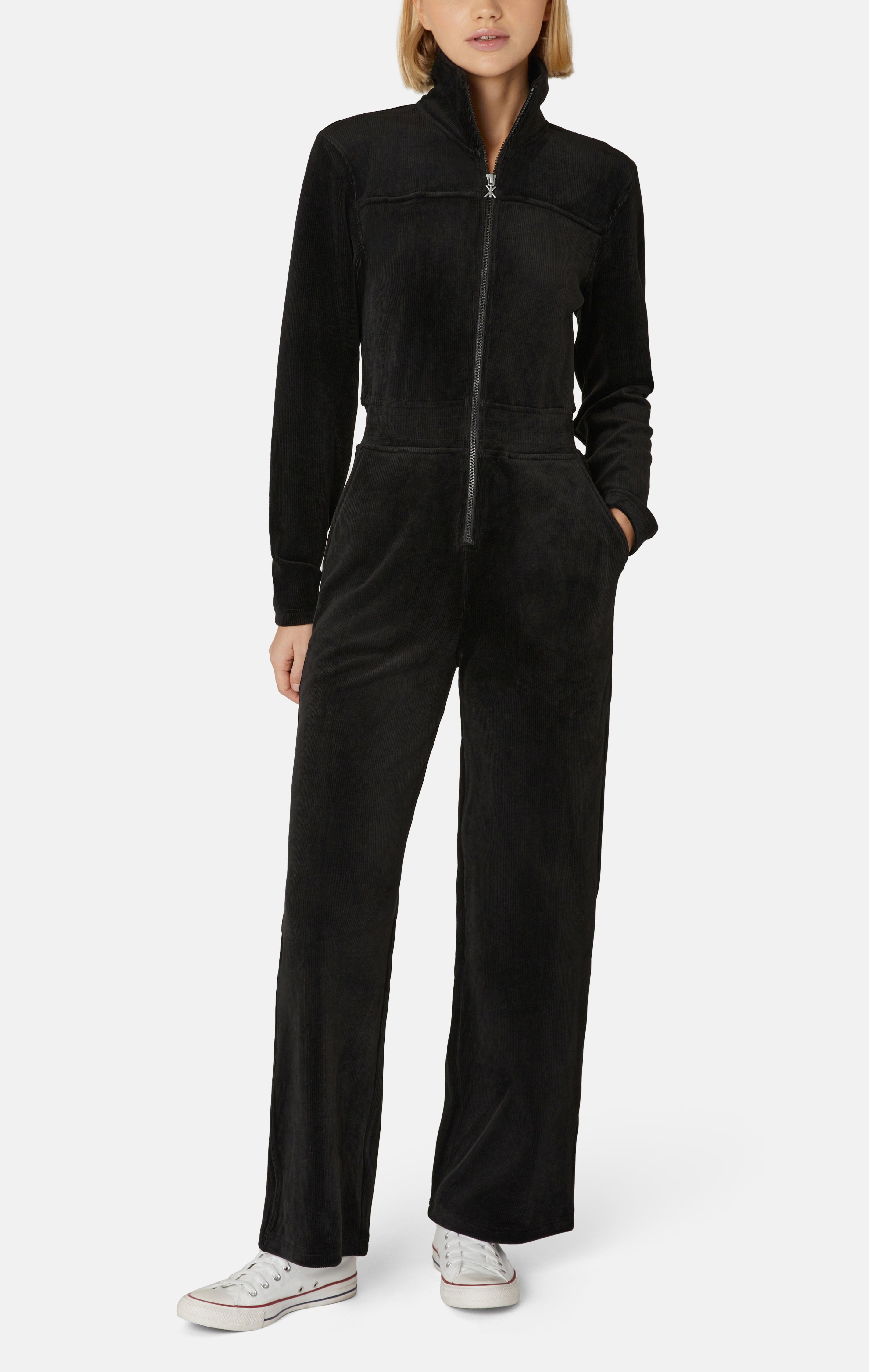 Cord Loose Jumpsuit Black