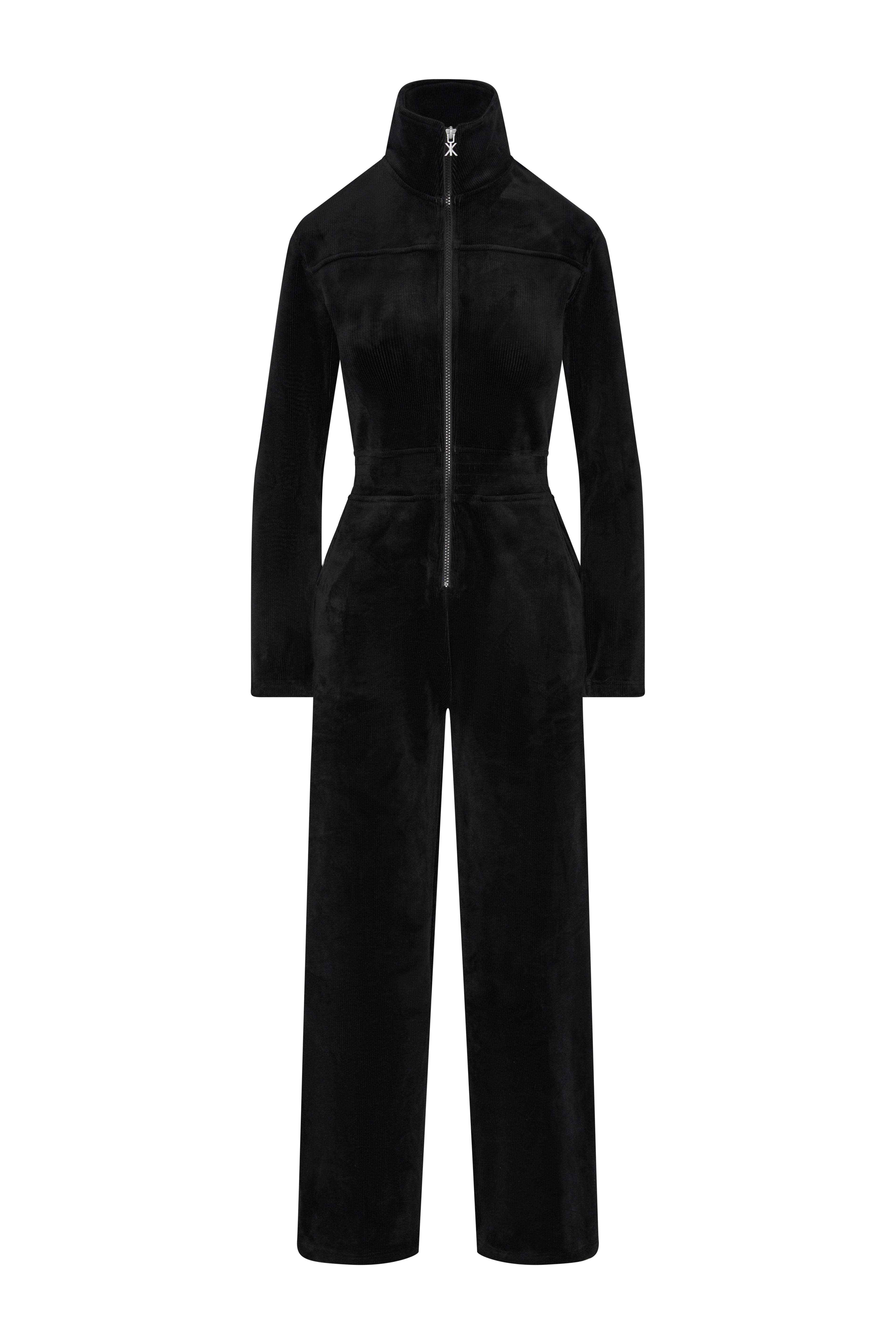 Cord Loose Jumpsuit Black