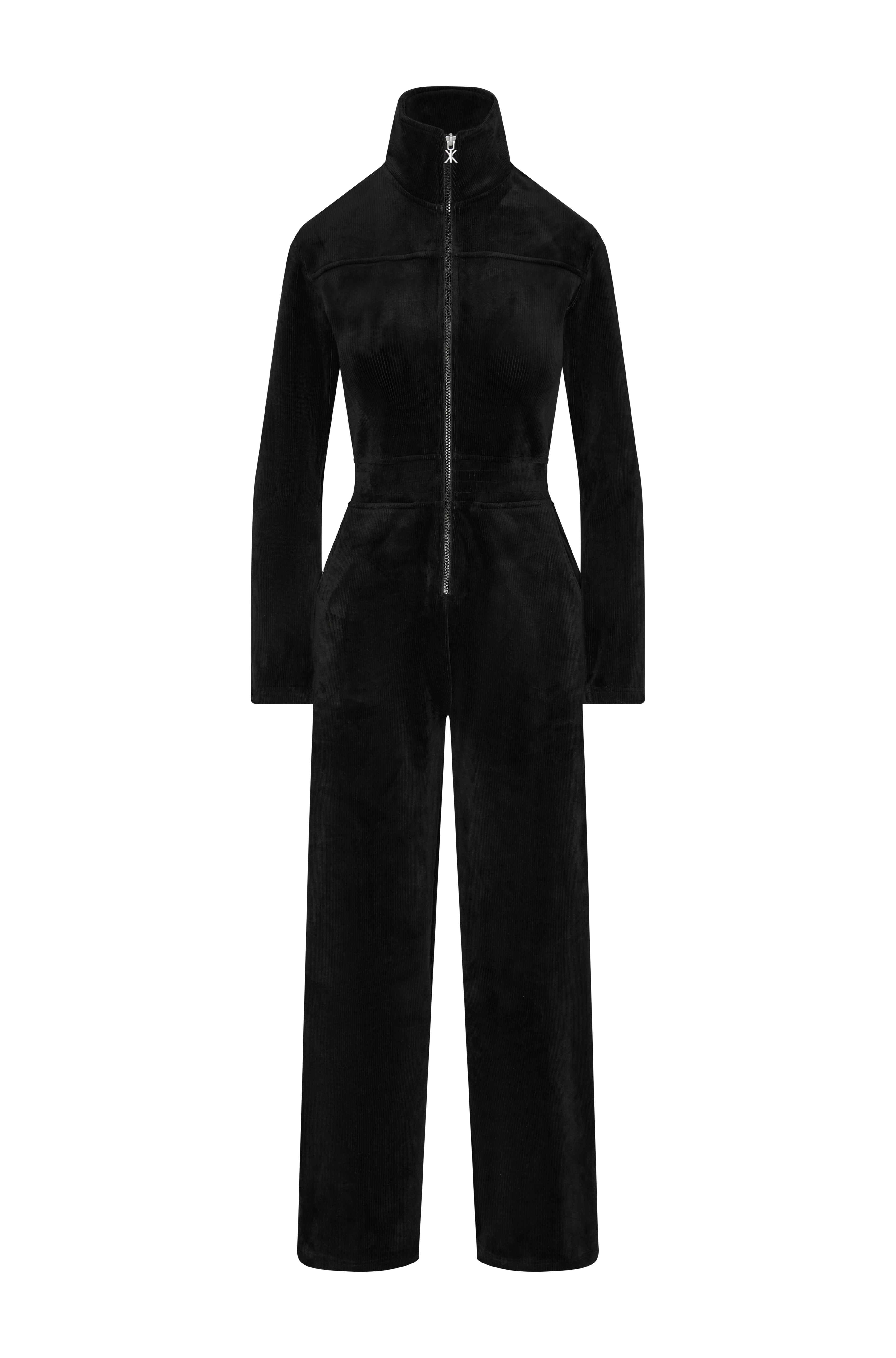 Cord Loose Jumpsuit Black