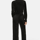 Cord Loose Jumpsuit Black