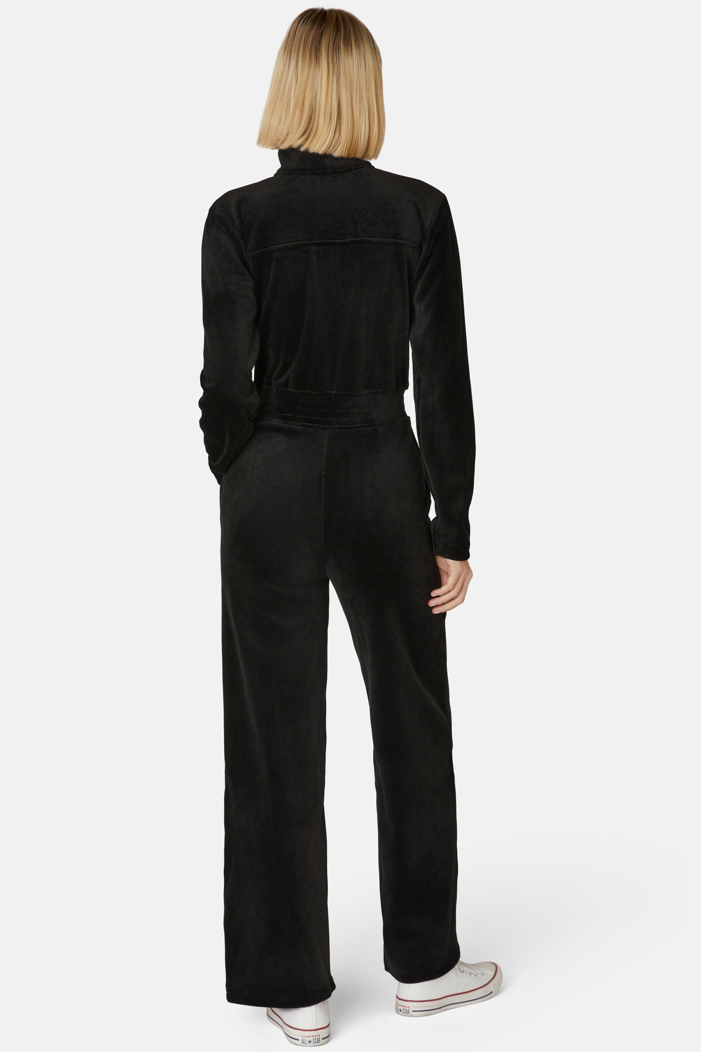 Cord Loose Jumpsuit Black