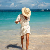 Crochet Fitted Short Jumpsuit White
