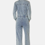 Denim Loose Female Jumpsuit Light Blue
