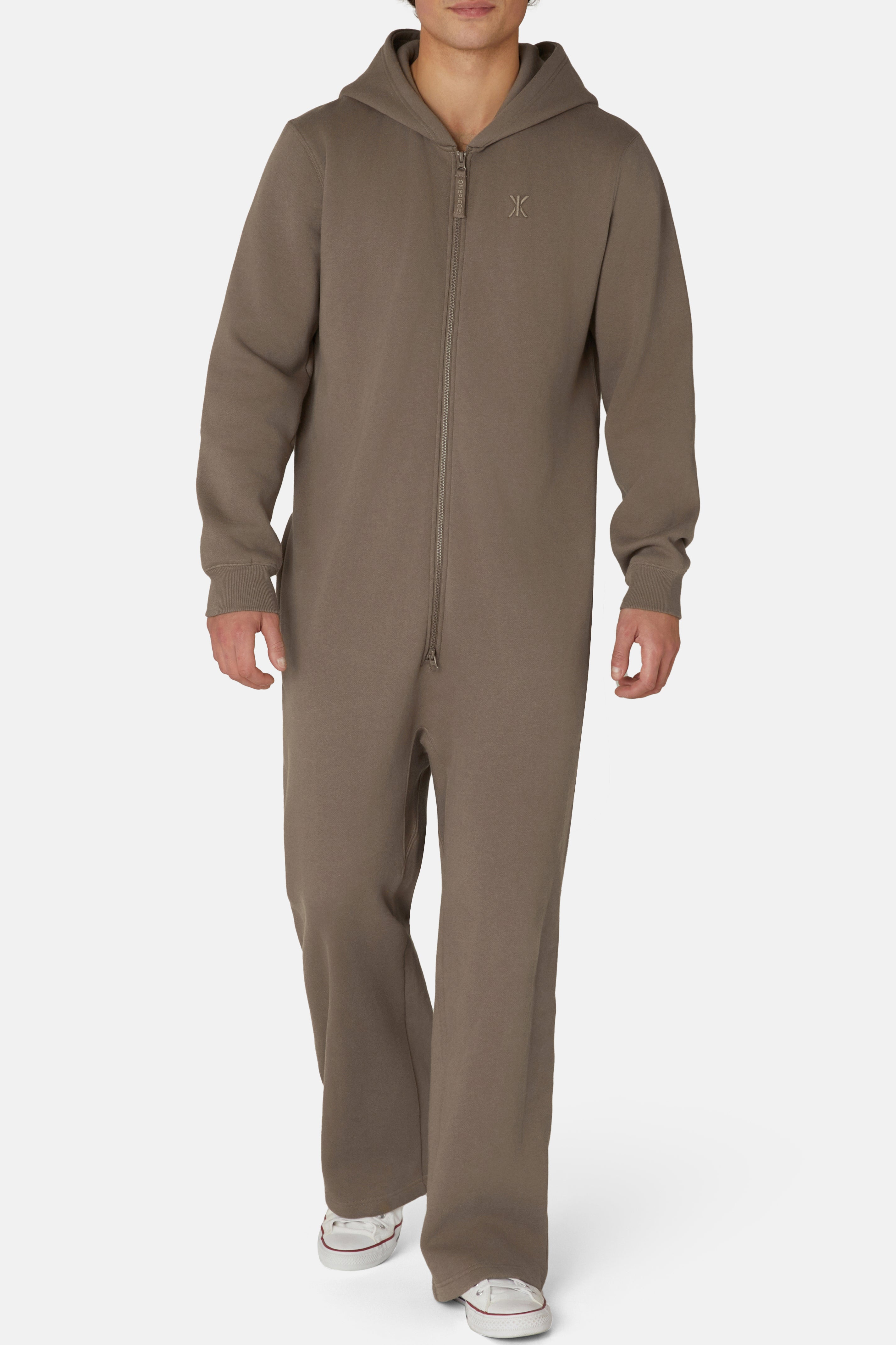 The Straight Leg Jogger Jumpsuit Brown
