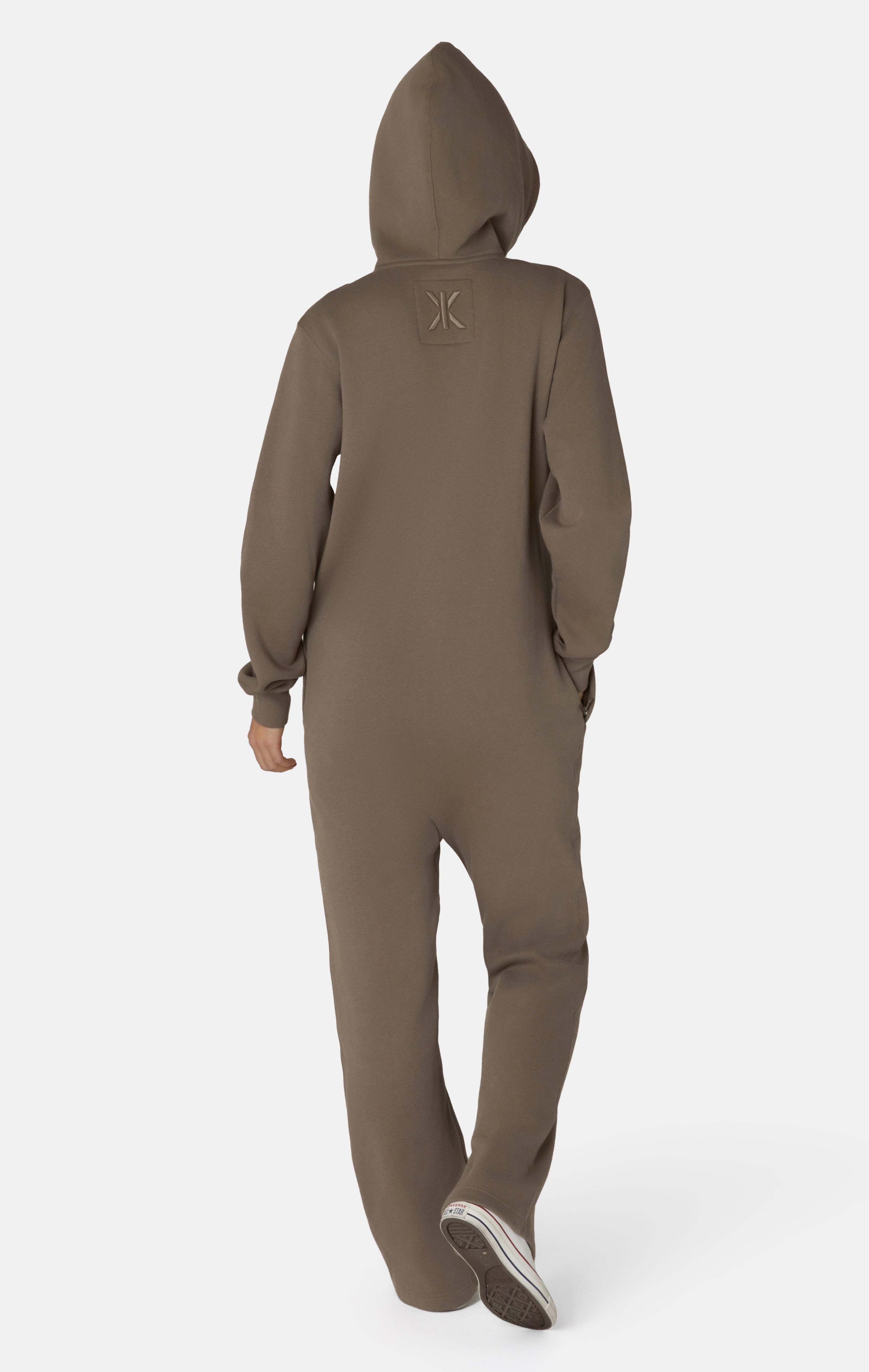 The Straight Leg Jogger Jumpsuit Brown