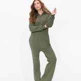 The Straight Leg Jogger Jumpsuit Light Olive