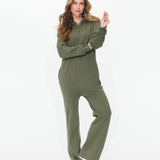 The Straight Leg Jogger Jumpsuit Light Olive