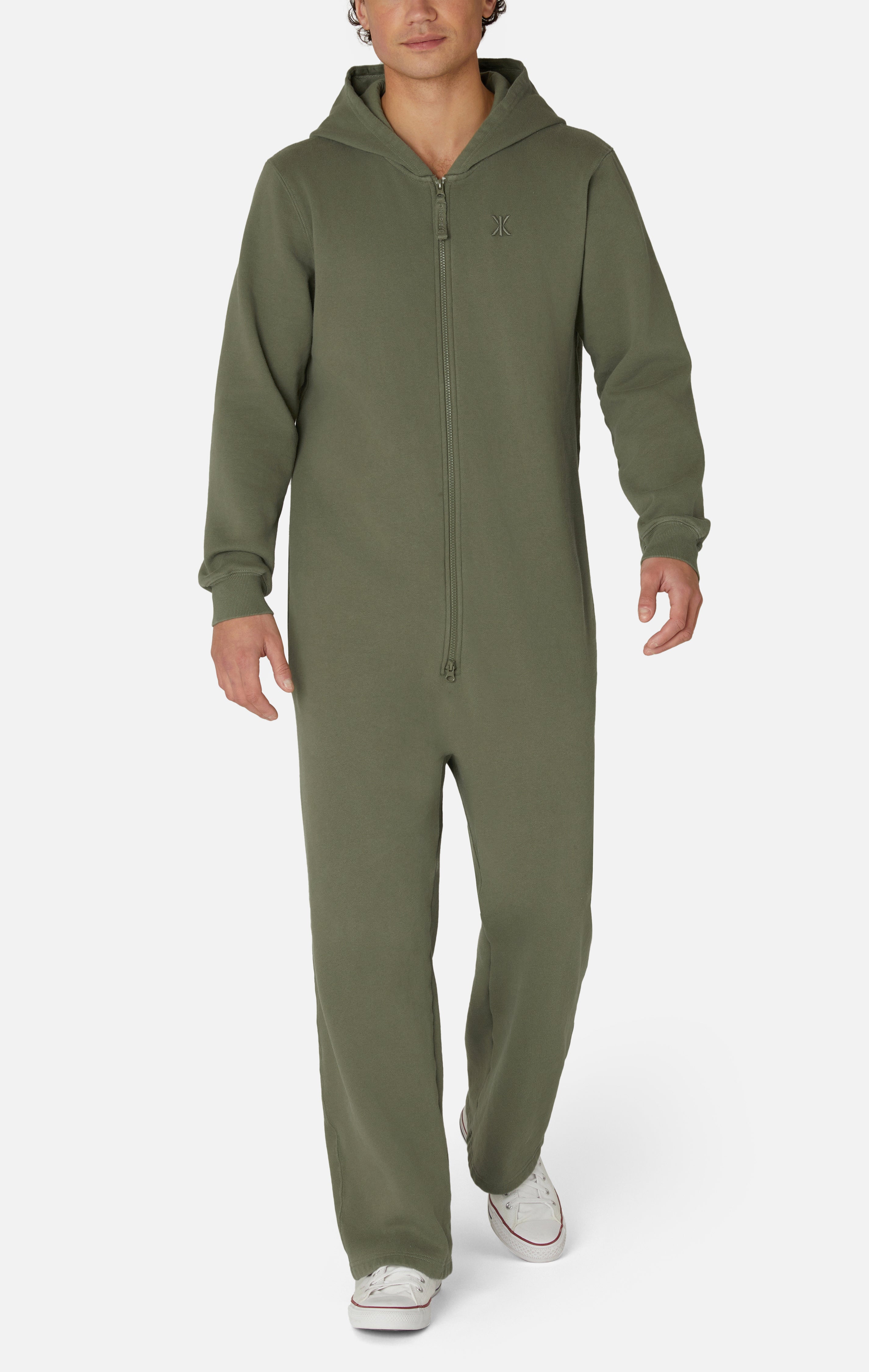 The Straight Leg Jogger Jumpsuit Light Olive